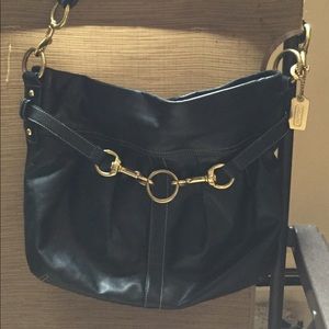 Coach black hamptons handbag purse